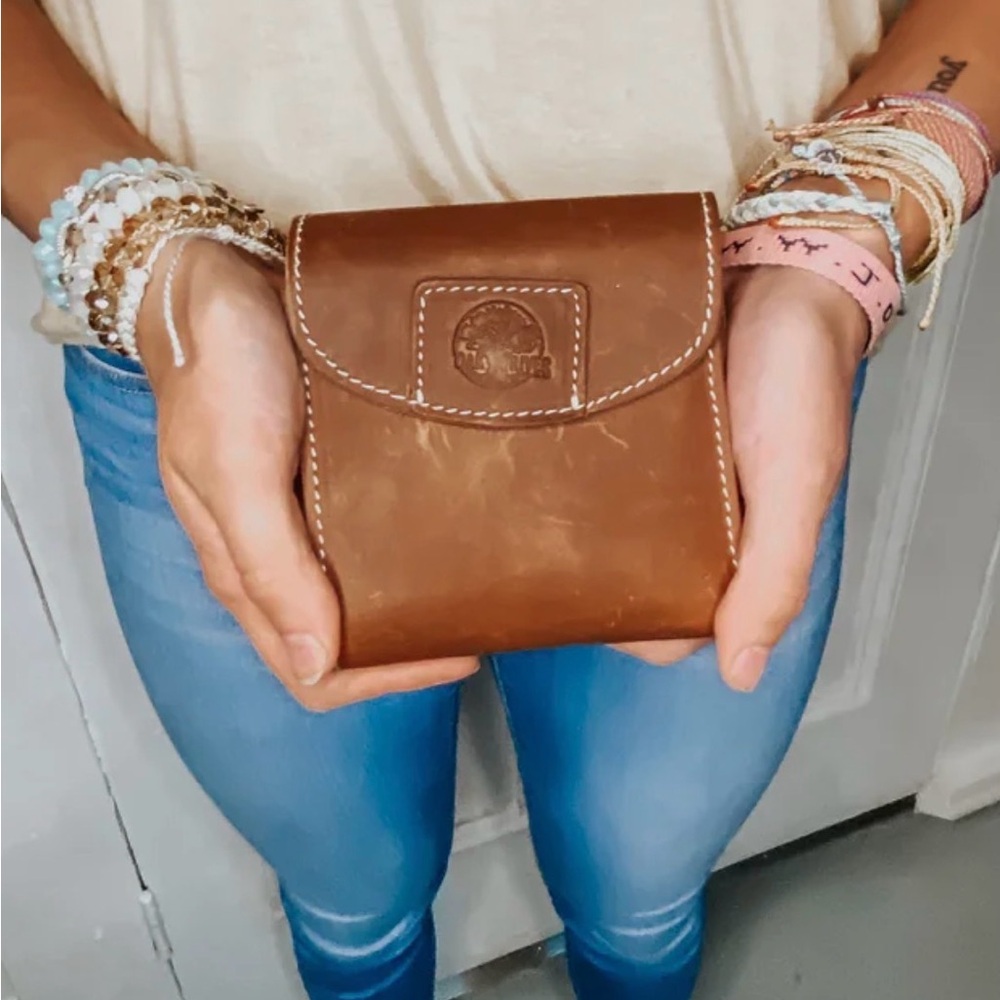 Genuine Leather Wallet Brown Oak River